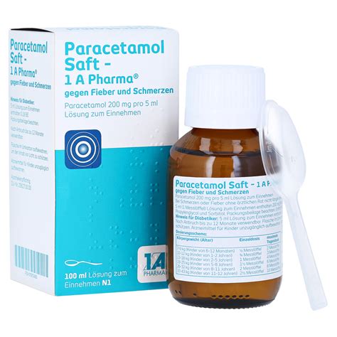paracetamol saft  pharma gegen fieber und schmerzen  milliliter