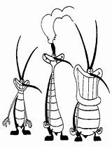 Oggy Cockroaches Coloring Cartoons Drawing Pages Drawings Characters Kb sketch template