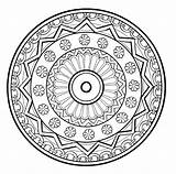 Mandala Print Normal Color Mandalas Patterns Drawing Difficulty Level Drawn Abstract Flowers Well Very Coloring Simple sketch template