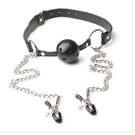 Mouth Gag And Nipple Clamps Free Shipping Sq441 Smtaste