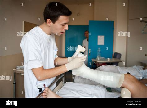 hospital plaster cast leg high resolution stock photography  images alamy