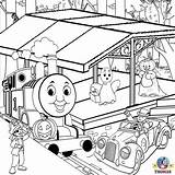 Coloring Thomas Pages Halloween Truck Printable Train Tank Engine Garbage Station Kids Drawing Toy Tonka Color Tunnel Clipart Friends Railway sketch template