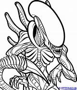 Alien Coloring Drawing Pages Predator Xenomorph Vs Sheets Printable Print Classic Drawings Color Colouring Draw Book Adult Board Aliens Line sketch template