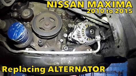 replacing alternator  nissan maxima    full guide youtube