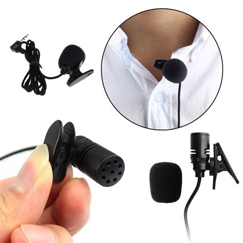 mm mini portable clip  lapel lavalier microphone condenser wired hands  double track