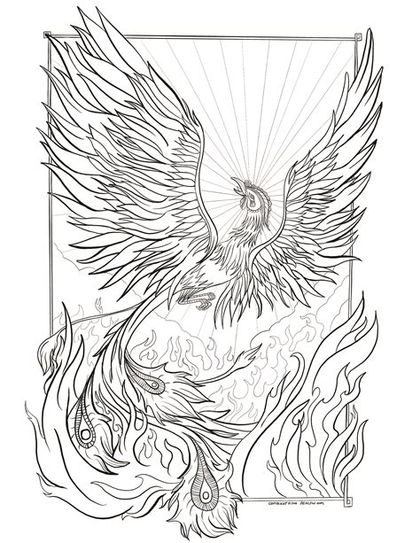 phoenix coloring page  getdrawings