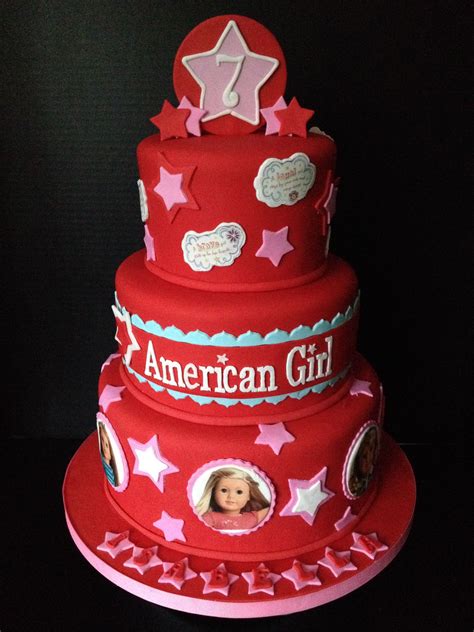 American Girl Doll Cake All Fondant With Edible Images Girls Tea