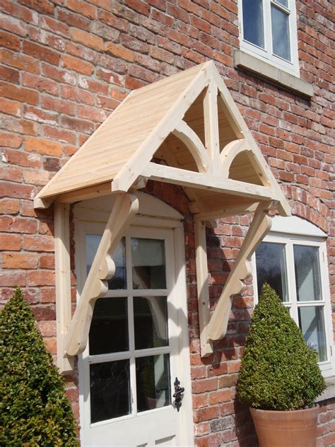 timber front door canopy porch blakemere scrolled gallowsawning canopies  front