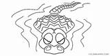 Alligator Coloring Rising Lurking Predator Cartoon Water Coloring4free Related Posts sketch template