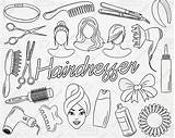 Doodle Hairdresser Doodles Vector Salon Beauty Etsy Pack sketch template