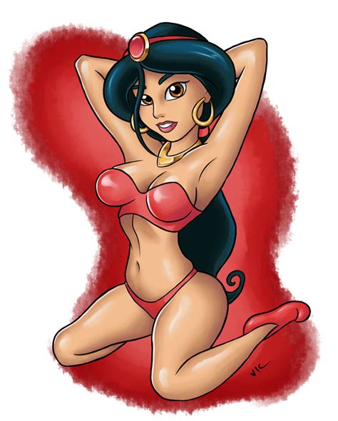 Rule 34 Aladdin Arms Up Bikini Disney Female Jasmine