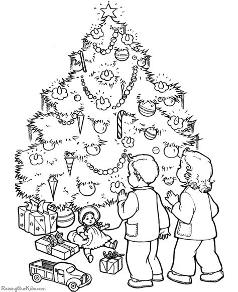 kids christmas tree coloring pages
