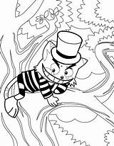 Cat Coloring Alice Wonderland Pages Cheshire Cliparts Clip Getcolorings Printable Color Popular sketch template