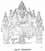 Hindu Lord Gods Coloring Pencil Murugan Shiva Indian Pages God Outline Painting Template Book Temple Drawings Choose Board Mural sketch template