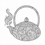 Coloring Teapot Tea Abstract Pages Template Pdf Open Print Click Book sketch template