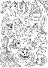 Coloring Halloween Pages Adults Adult Pattern Printable Gel Sheets Cute Favoreads Witch Print Colouring Pens Wonder sketch template