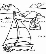 Coloring Ocean Pages Boat Sailing Underwater Dragon Drawing Row Seascape Printable Kids Plants Summer Color Sheets Motor Print Line Adult sketch template