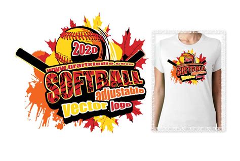 softball adjustable logo design  print  urartstudio