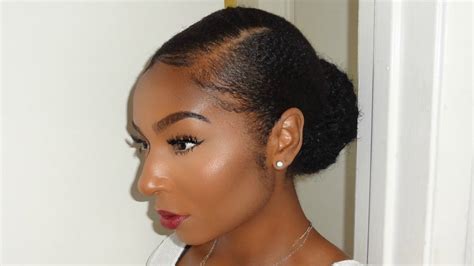 how to sleek bun tutorial on short medium natural hair