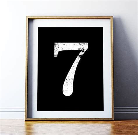 number   printable poster monochrome number art wall decor numerical typography