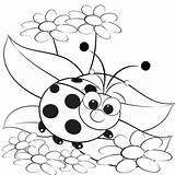 Coloring Ladybug Pages Printable Kids Insect Bugs Ladybugs Daisy Marguerite Drawing Illustration Print Bee Color Fun Madeliefje Pagina 30seconds Cartoon sketch template