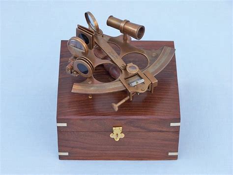 buy captain s antique brass sextant 8in with rosewood box model ships