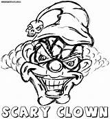 Clown Scary Coloring Pages Print Colorings sketch template