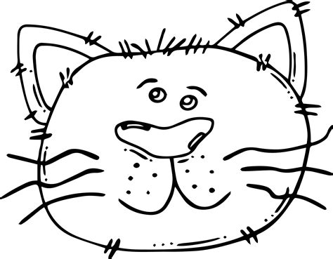 face cat  image coloring page wecoloringpagecom