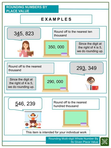 rounding  multi digit  number   place  worksheets