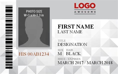 identification badge template excel templates