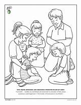 Coloring Pages Lds Nursery Sunday Praying Family Popular School sketch template