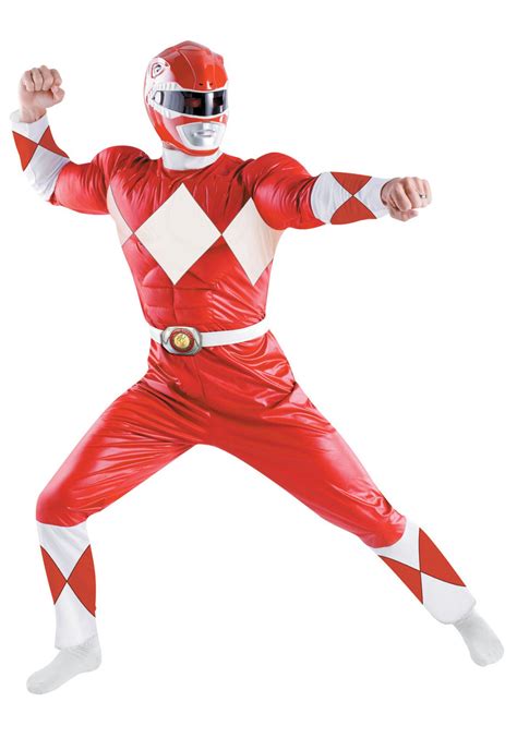 adult deluxe red power ranger costume