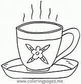 Teacup Teapot Coloringhome Leuk Beker Cups sketch template