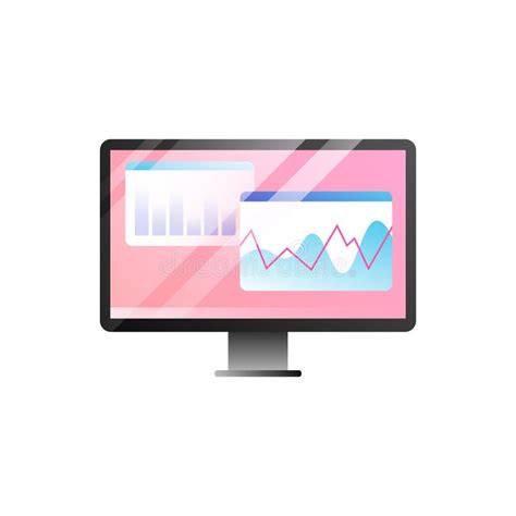 computer monitor  graph  chart  white background isolated