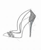 Cinderella Glass Slipper Shoe Andrew Paul Disney Silhouette Shoes Template Designer Sketch Slippers Fancy Designers Choo Jimmy Getdrawings Kirkwood Nicholas sketch template