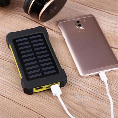 dual usb solar power charger waterproof mah portable solar powered