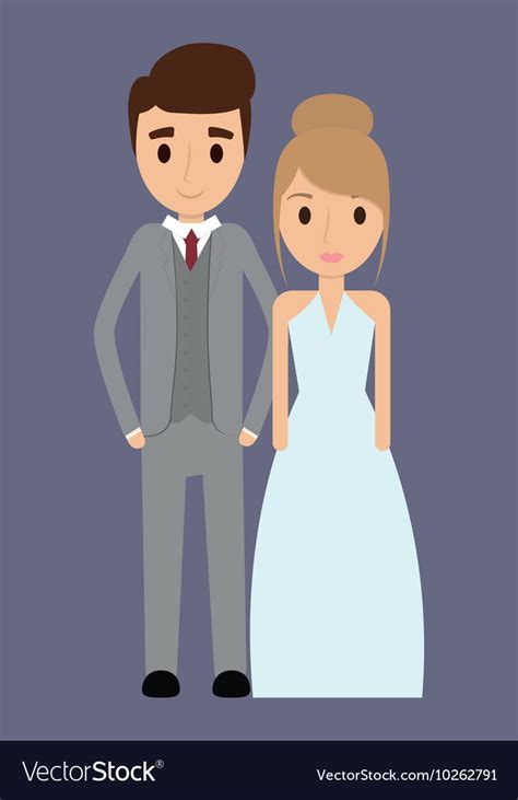 couple cartoon wedding marriage icon royalty free vector