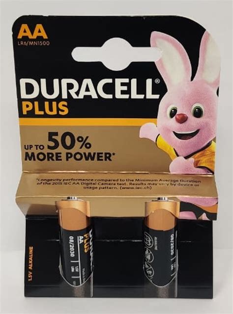 Battery Duracell Size Aa Plus Alkaline 2pcs Pack Lr6 Mn1500 A Ally