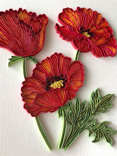 poppies quilling  okapps paper quilling designs quilling designs