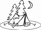 Coloring Camping Tent Sleeping Pages Getcolorings Wecoloringpage sketch template