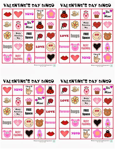 printable valentine bingo cards  preschoolers printable templates