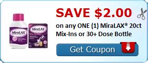 coupon save      miralax ct mix ins   dose