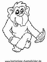 Affe Affen Banane Ausmalen Ausmalbild Malvorlagen Kostenlose sketch template