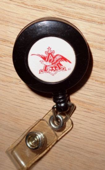 vintage eagle anheuser busch employee id badge holder retractable  clip id badge holders