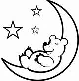 Moon Coloring Pages Kids Printable Sheet Crescent Sleeping Stars Sheets Bear Drawing Bestcoloringpagesforkids Clipart Space Phases 21kb sketch template