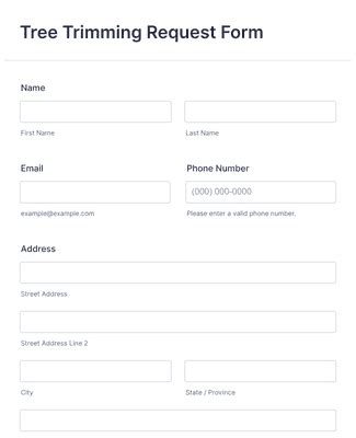 tree trimming request form template jotform