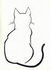 Cat Outline Drawing Silhouette Simple Tattoo Drawings Chat Cats Gato Two Wordpress Diy sketch template