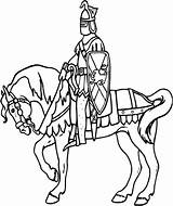 Ritter Pferd Ausmalbild Cavaller Dibuix Chevalier Ausdrucken Mittelalter Horseback sketch template