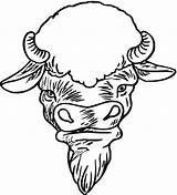 Buffalo Coloring Pages Bison Face Wildlife Animals Wings Wild sketch template