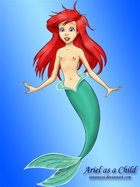 rule 34 ariel disney female female only flat chest front view hair mermaid nipples nude red